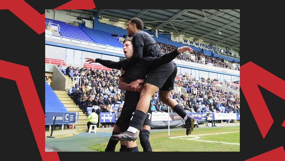 A match action image from City's 1-0 away success at Reading on Good Friday.