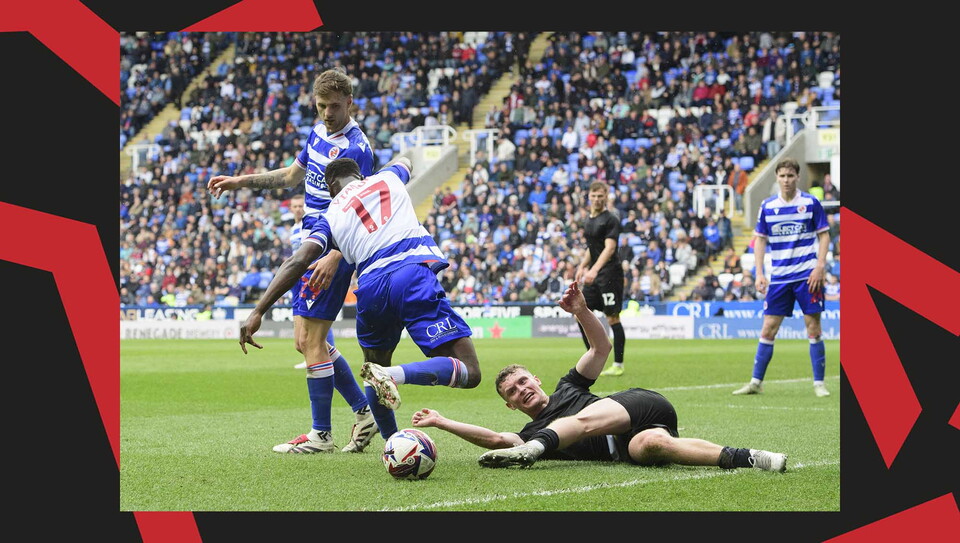 A match action image from City's 1-0 away success at Reading on Good Friday.