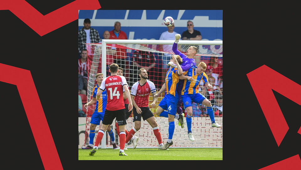A match action image from City's 1-1 home draw against Shrewsbury Town.