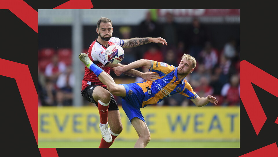 A match action image from City's 1-1 home draw against Shrewsbury Town.