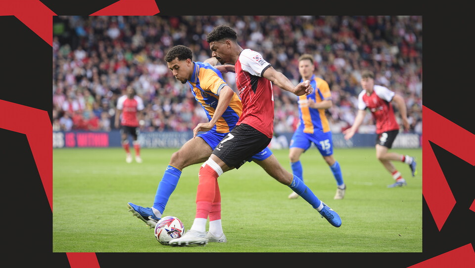 A match action image from City's 1-1 home draw against Shrewsbury Town.
