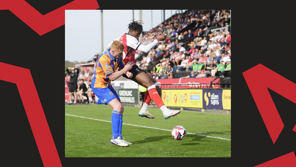 A match action image from City's 1-1 home draw against Shrewsbury Town.