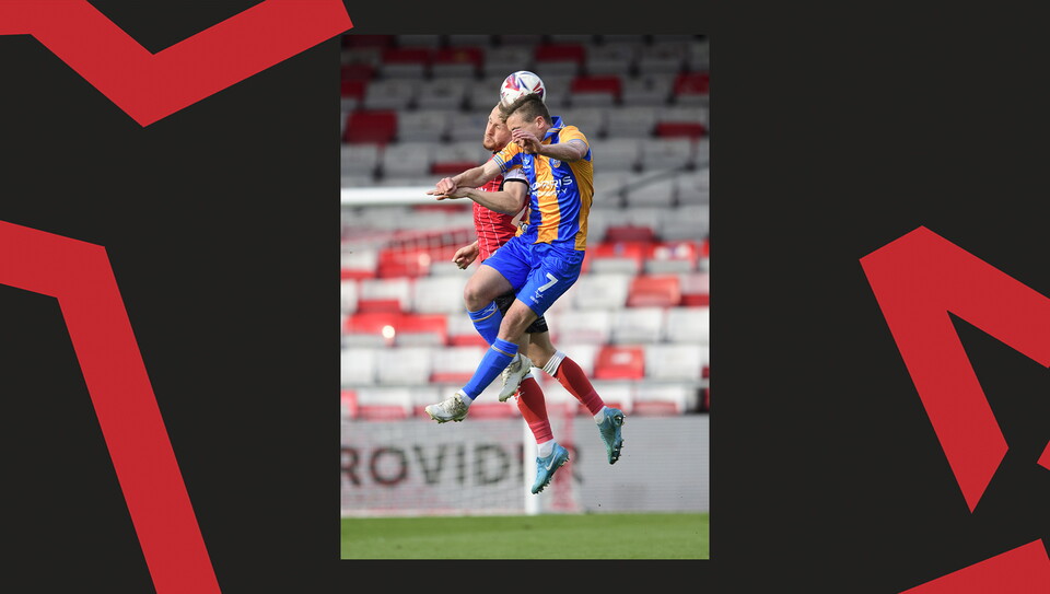 A match action image from City's 1-1 home draw against Shrewsbury Town.