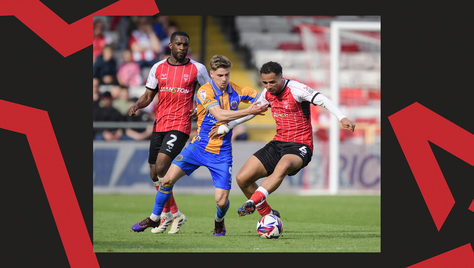 A match action image from City's 1-1 home draw against Shrewsbury Town.