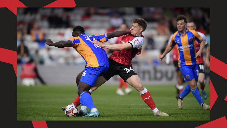 A match action image from City's 1-1 home draw against Shrewsbury Town.