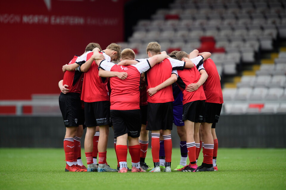A picture from Lincoln City Foundation’s BTEC students against Club Doncaster Sports College students at LNER Stadium, Lincoln.