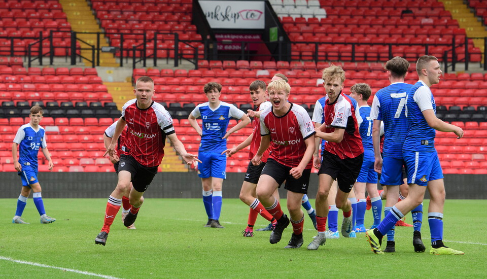 A picture from Lincoln City Foundation’s BTEC students against Club Doncaster Sports College students at LNER Stadium, Lincoln.