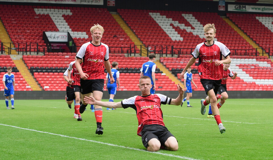 A picture from Lincoln City Foundation’s BTEC students against Club Doncaster Sports College students at LNER Stadium, Lincoln.
