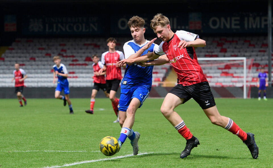 A picture from Lincoln City Foundation’s BTEC students against Club Doncaster Sports College students at LNER Stadium, Lincoln.