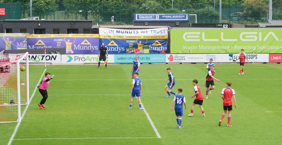 A picture from Lincoln City Foundation’s BTEC students against Club Doncaster Sports College students at LNER Stadium, Lincoln.