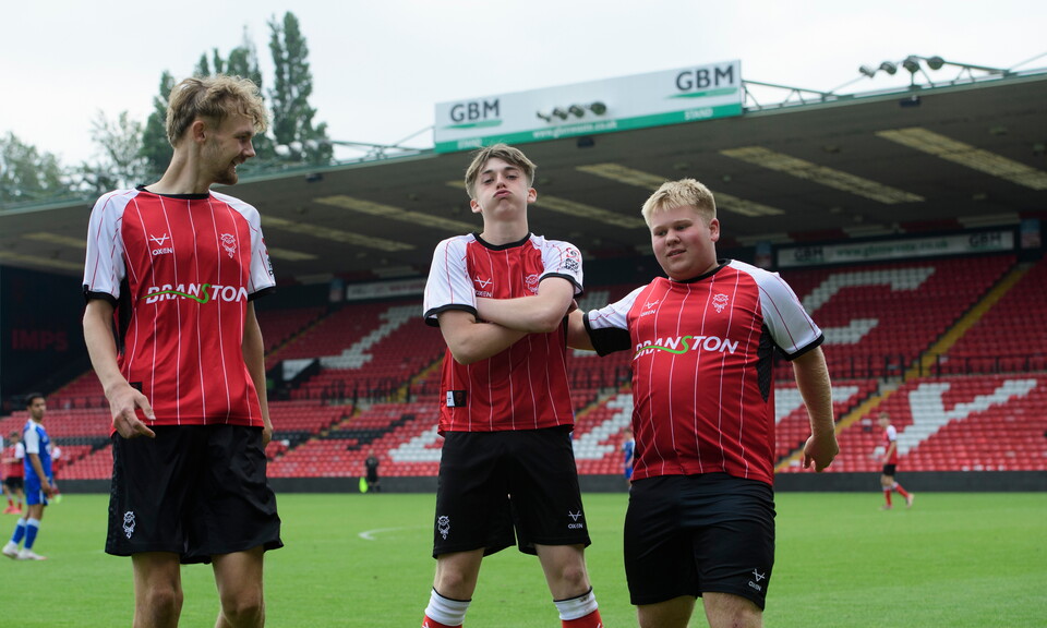 A picture from Lincoln City Foundation’s BTEC students against Club Doncaster Sports College students at LNER Stadium, Lincoln.