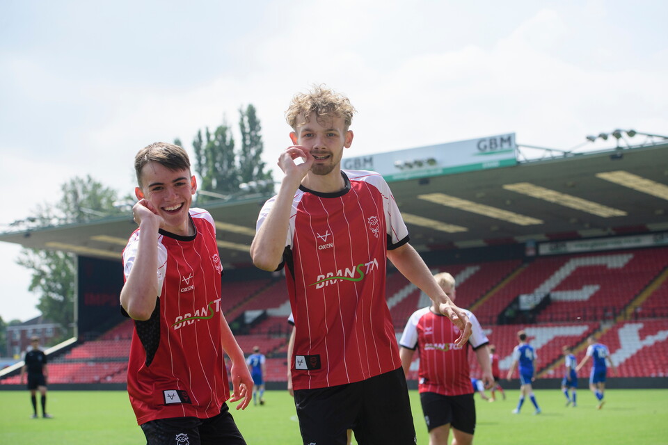 A picture from Lincoln City Foundation’s BTEC students against Club Doncaster Sports College students at LNER Stadium, Lincoln.