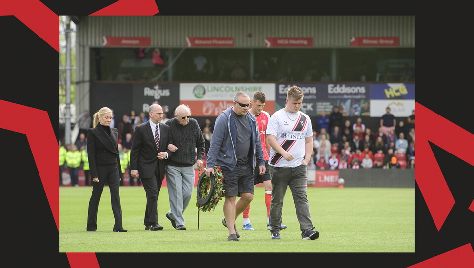 An image from the Valley Parade remembrance held ahead of the Wrexham game