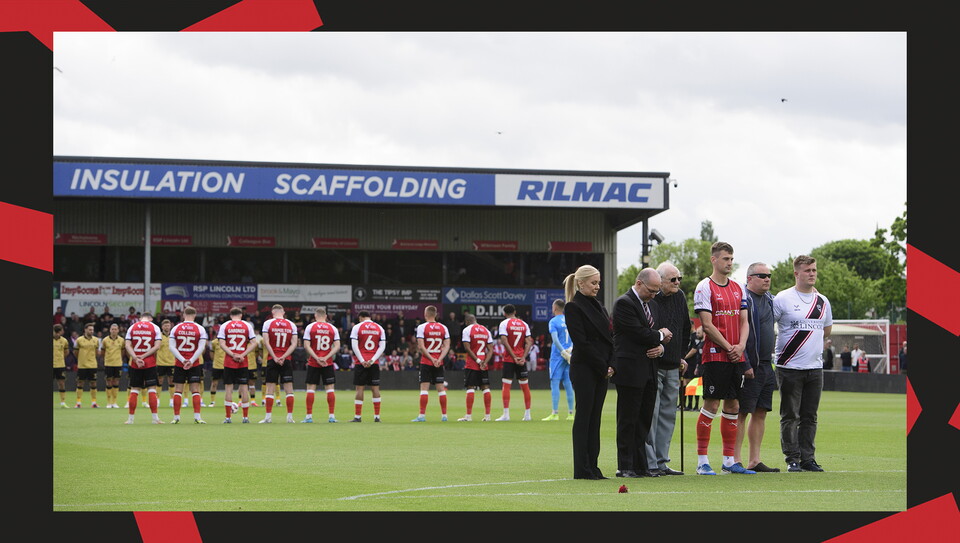 An image from the Valley Parade remembrance held ahead of the Wrexham game