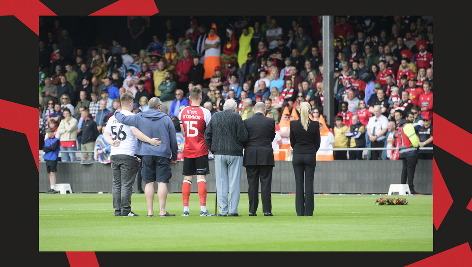 An image from the Valley Parade remembrance held ahead of the Wrexham game