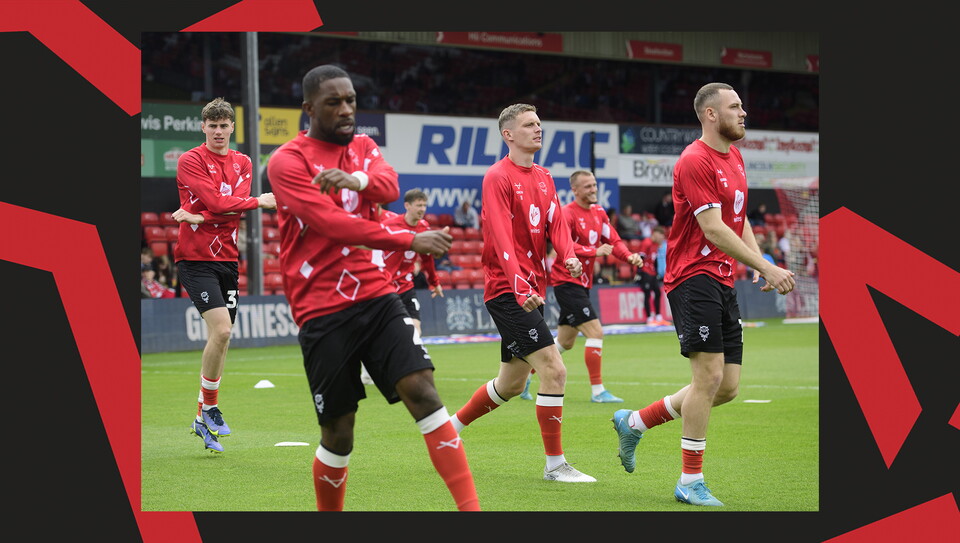 A match action image from City's final game of the season against Wrexham