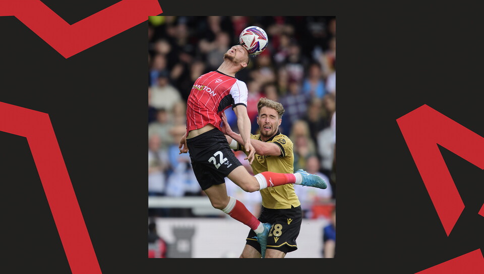 A match action image from City's final game of the season against Wrexham