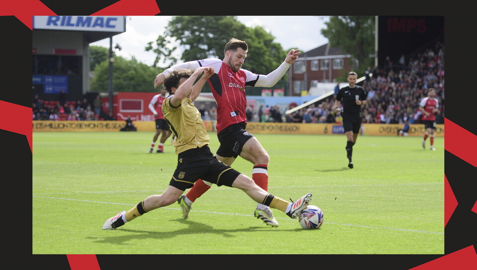 A match action image from City's final game of the season against Wrexham