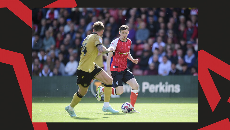 A match action image from City's final game of the season against Wrexham