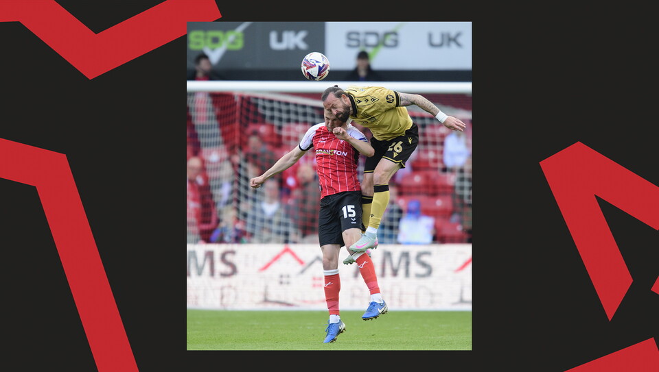 A match action image from City's final game of the season against Wrexham