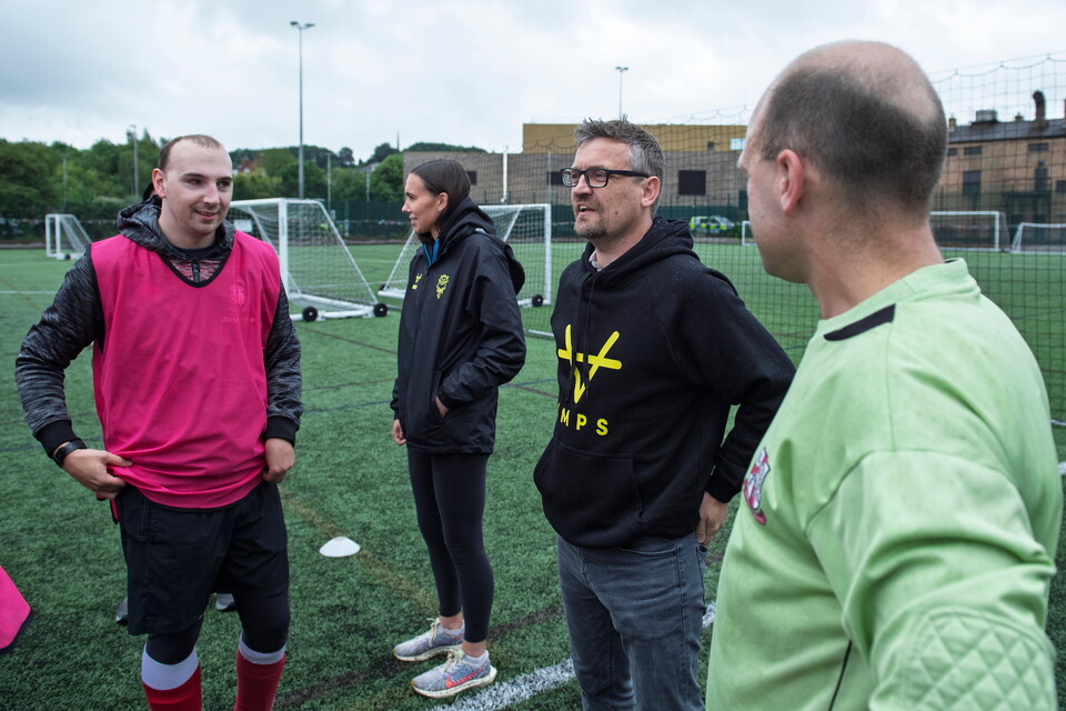 Michael Skubala, head coach of Lincoln City visited the community football session, organised by Lincoln City Foundation, on the 3G at the club’s LNER Stadium