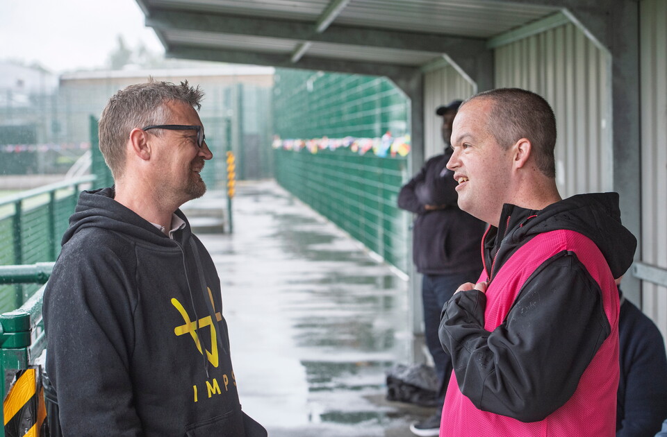 Michael Skubala, head coach of Lincoln City visited the community football session, organised by Lincoln City Foundation, on the 3G at the club’s LNER Stadium