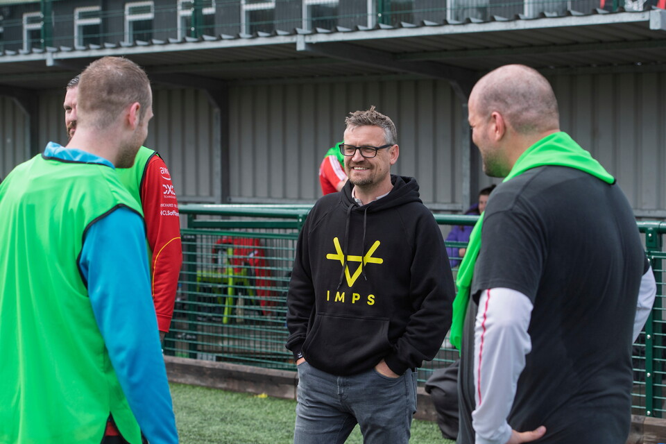 Michael Skubala, head coach of Lincoln City visited the community football session, organised by Lincoln City Foundation, on the 3G at the club’s LNER Stadium
