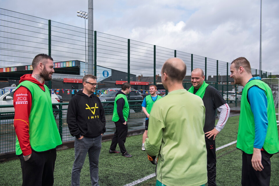 Michael Skubala, head coach of Lincoln City visited the community football session, organised by Lincoln City Foundation, on the 3G at the club’s LNER Stadium