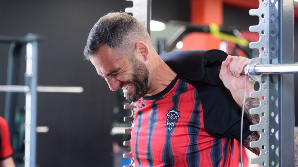 Adam Jackson does an exercise