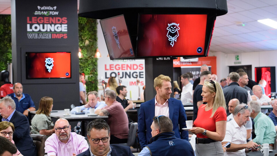 Guests enjoy Lincoln CIty's fixture launch event.