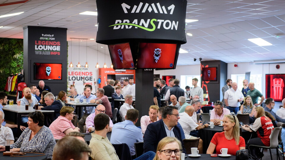 Guests enjoy Lincoln CIty's fixture launch event.