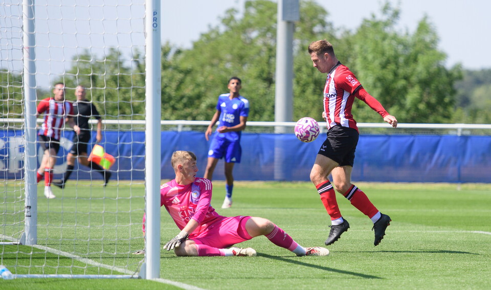 James Collins of Lincoln City during the pre-season friendly match between Leicester City U21 and Lincoln City at Leicester City’s training ground, Seagrave.