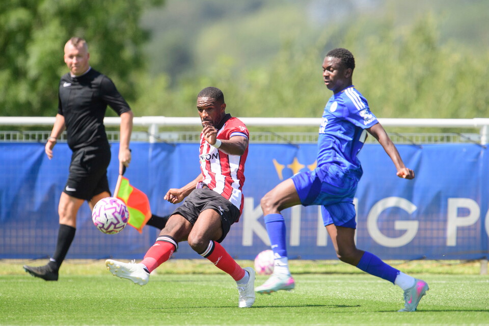 Tendayi Darikwa of Lincoln City during the pre-season friendly match between Leicester City U21 and Lincoln City at Leicester City’s training ground, Seagrave.