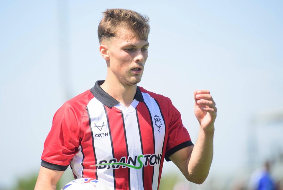 Erik Ring of Lincoln City during the pre-season friendly match between Leicester City U21 and Lincoln City at Leicester City’s training ground, Seagrave.