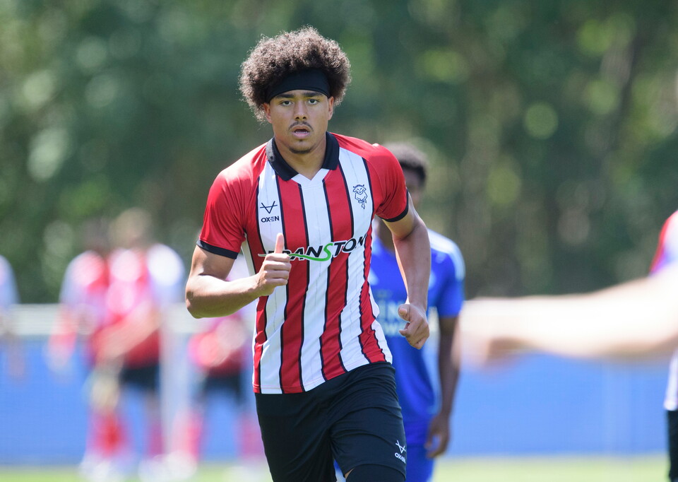 Jovon Makama of Lincoln City during the pre-season friendly match between Leicester City U21 and Lincoln City at Leicester City’s training ground, Seagrave.