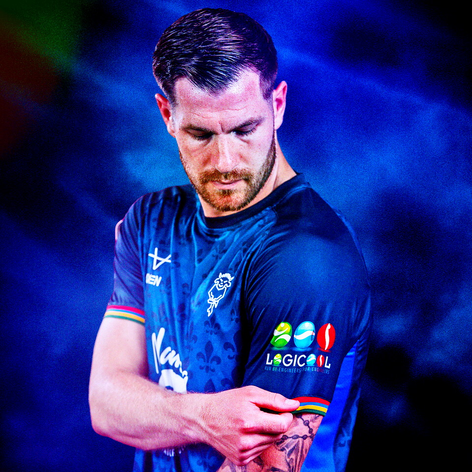 James Collins pulls on a shirt