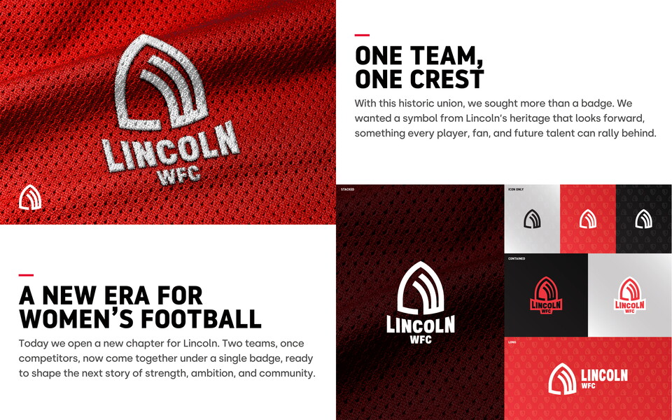 A graphic explaining the Lincoln Women FC logo
