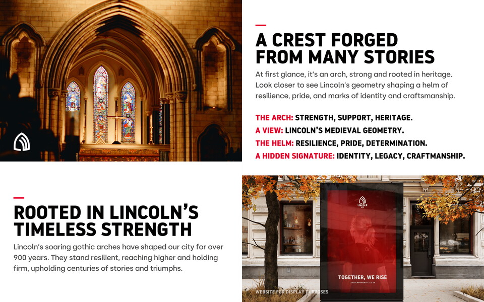 A graphic explaining the Lincoln Women FC logo