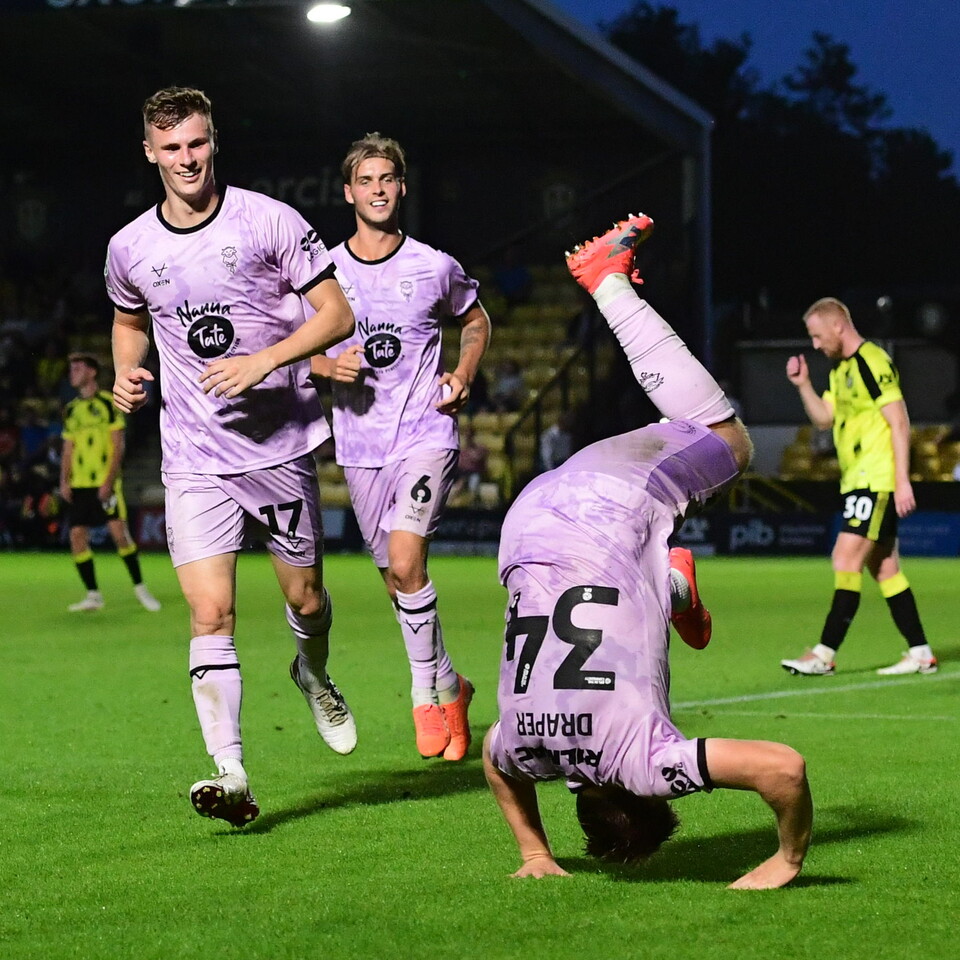 Freddie Draper celebrates his goal