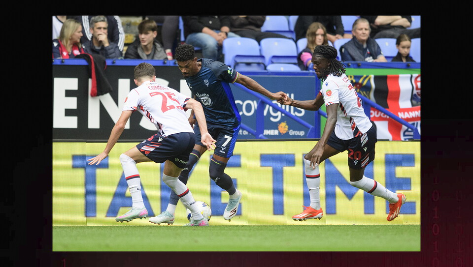 A match action photo from City's 1-1 away draw at Bolton Wanderers.