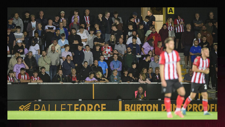 A fan image from City's away Carabao Cup first round win at Burton Albion