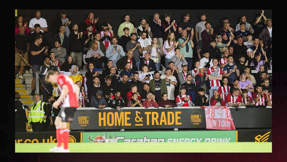 A fan image from City's away Carabao Cup first round win at Burton Albion