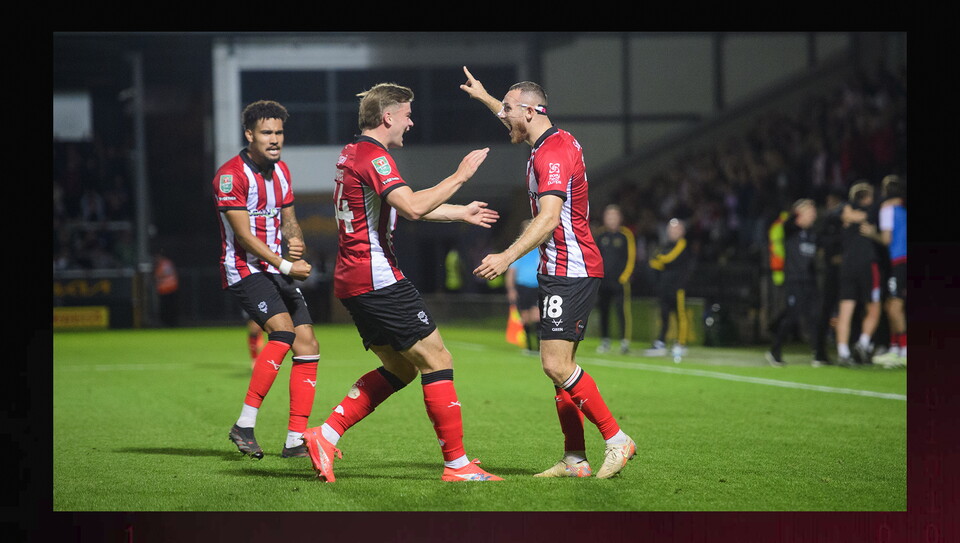 A match image from City's away Carabao Cup first round win at Burton Albion