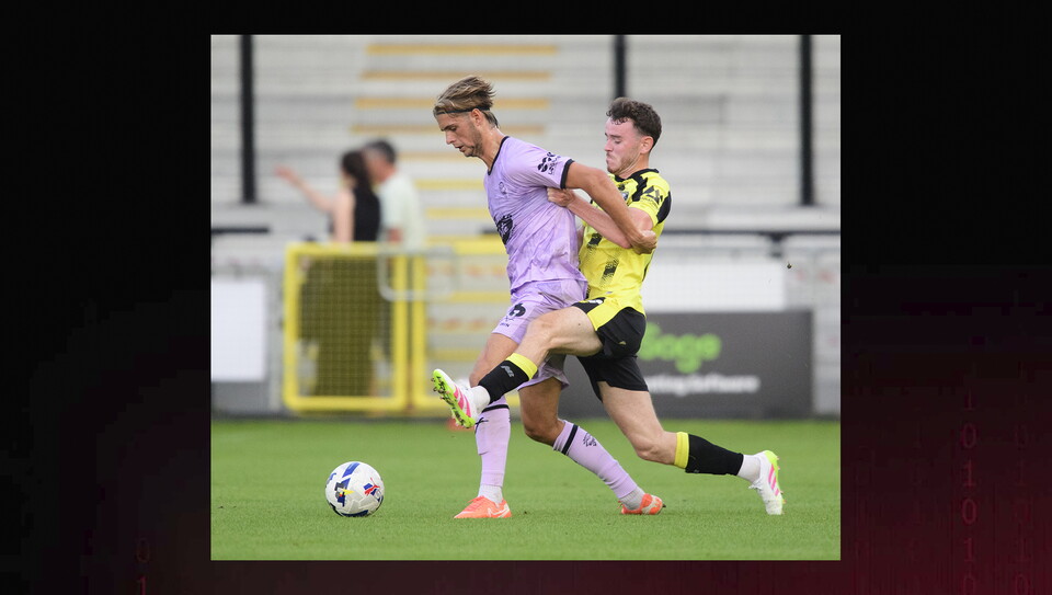 A match action image from City's 3-1 away win at Harrogate Town