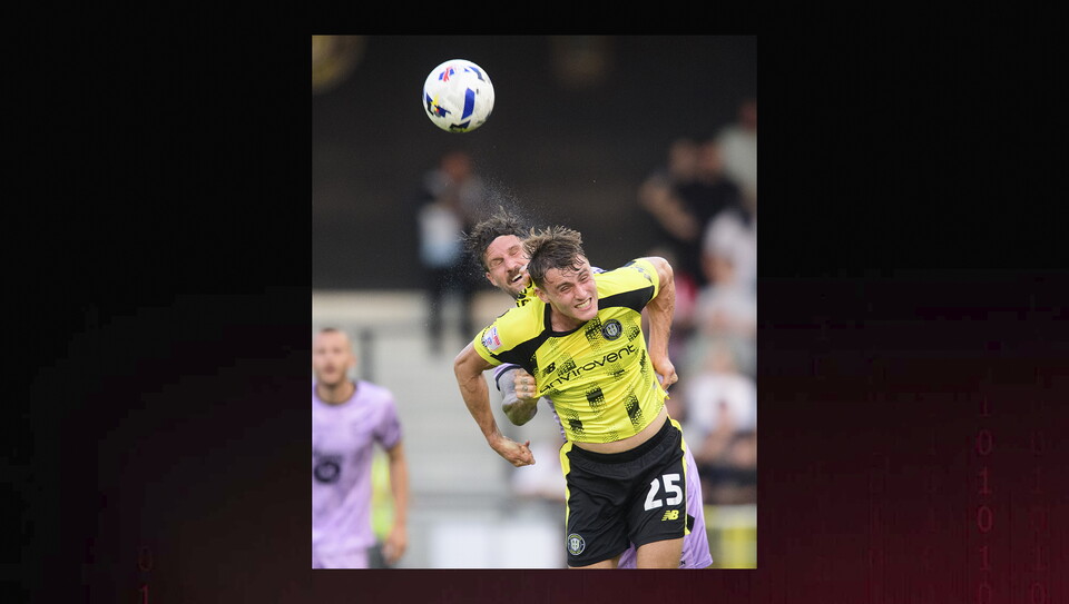 A match action image from City's 3-1 away win at Harrogate Town