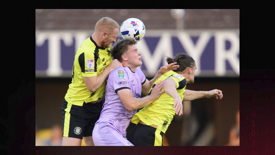 A match action image from City's 3-1 away win at Harrogate Town