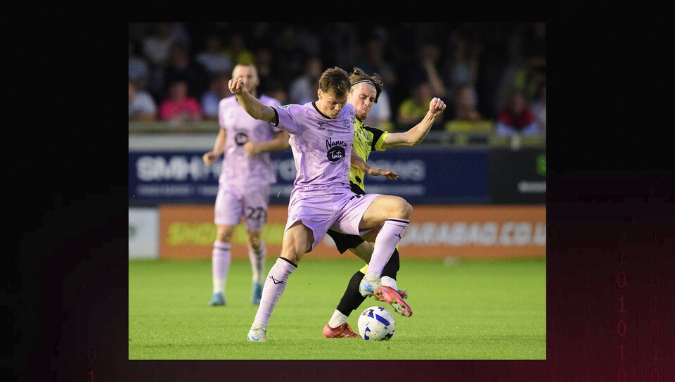 A match action image from City's 3-1 away win at Harrogate Town