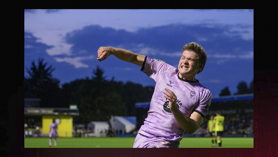 A match action image from City's 3-1 away win at Harrogate Town