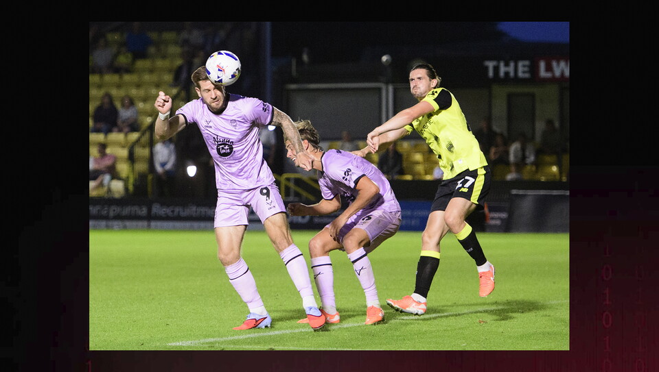A match action image from City's 3-1 away win at Harrogate Town