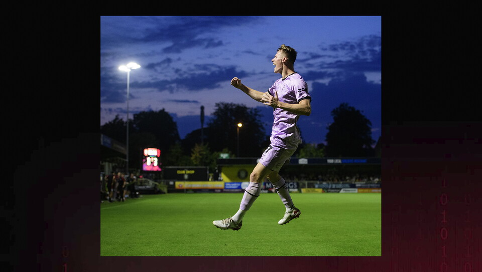 A match action image from City's 3-1 away win at Harrogate Town